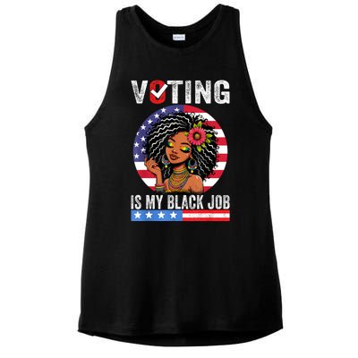 Voting Is My Black Job Ladies PosiCharge Tri-Blend Wicking Tank