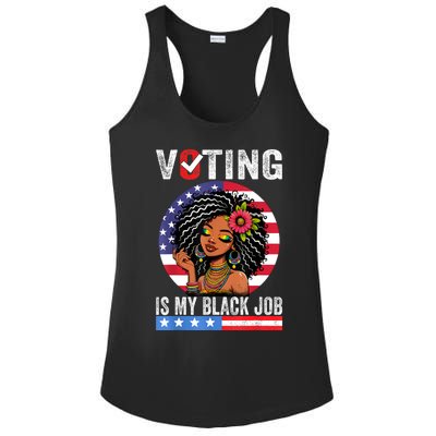 Voting Is My Black Job Ladies PosiCharge Competitor Racerback Tank