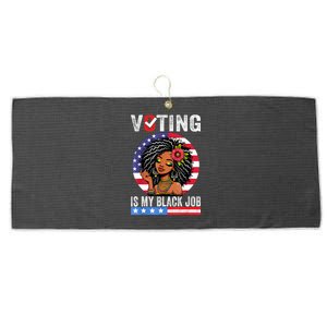 Voting Is My Black Job Large Microfiber Waffle Golf Towel