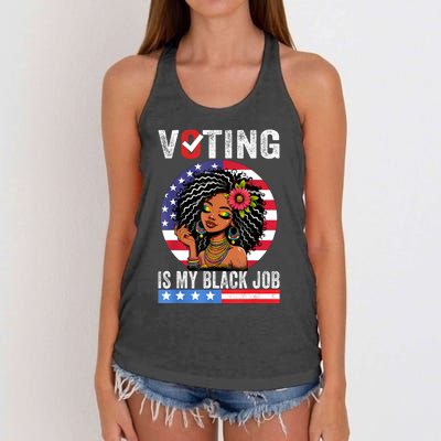 Voting Is My Black Job Women's Knotted Racerback Tank