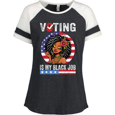 Voting Is My Black Job Enza Ladies Jersey Colorblock Tee