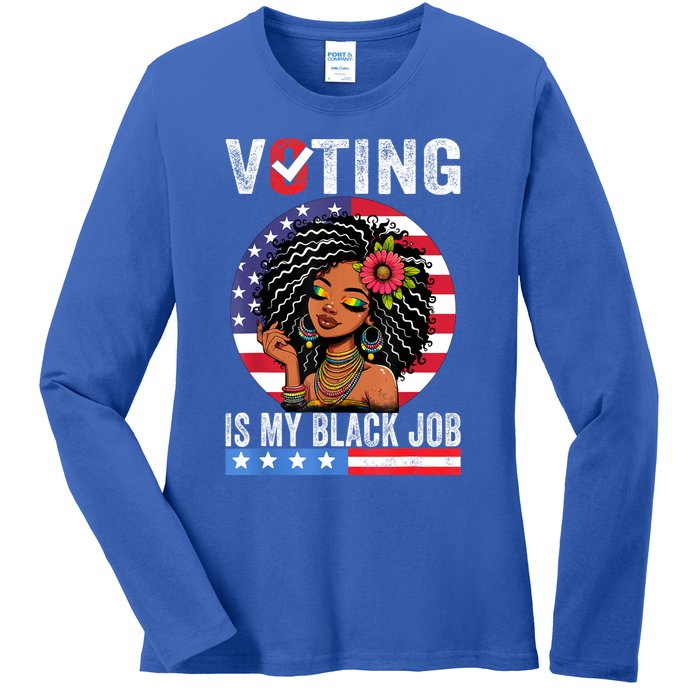 Voting Is My Black Job Ladies Long Sleeve Shirt