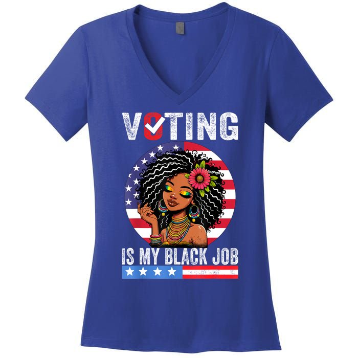 Voting Is My Black Job Women's V-Neck T-Shirt