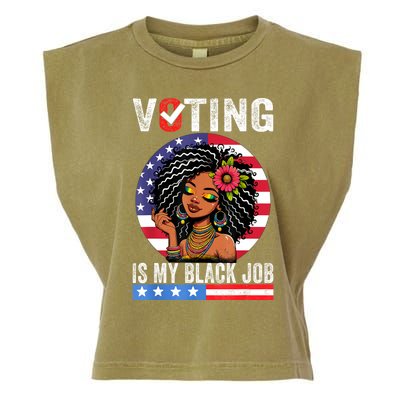 Voting Is My Black Job Garment-Dyed Women's Muscle Tee