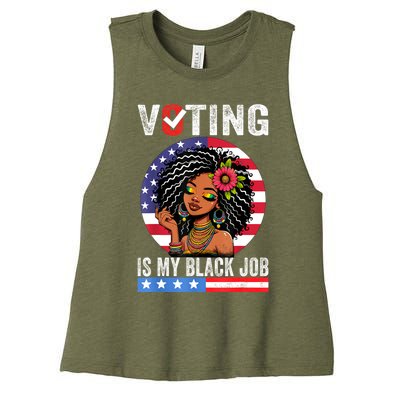 Voting Is My Black Job Women's Racerback Cropped Tank