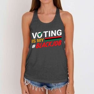 Voting Is My Black Job Women's Knotted Racerback Tank