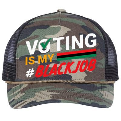 Voting Is My Black Job Retro Rope Trucker Hat Cap