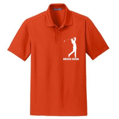 Vintage Iron Man Golf Design Dry Zone Grid Polo