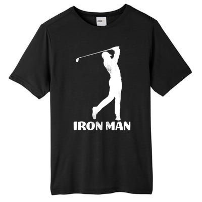 Vintage Iron Man Golf Design Tall Fusion ChromaSoft Performance T-Shirt