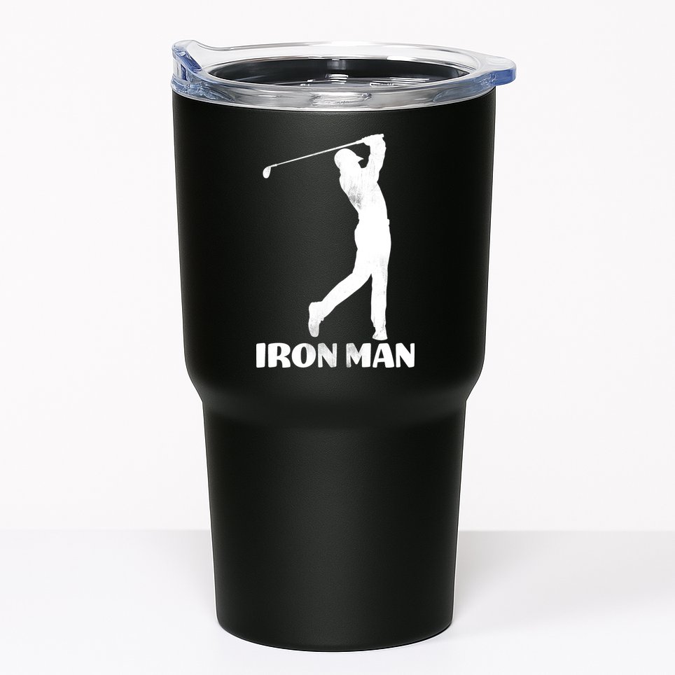 Vintage Iron Man Golf Design Tumbler