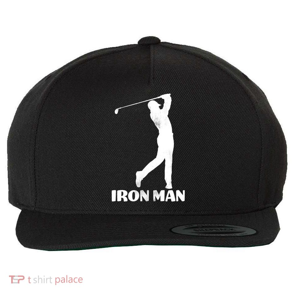 Vintage Iron Man Golf Design Wool Snapback Cap