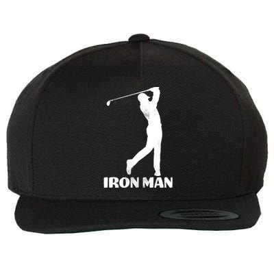 Vintage Iron Man Golf Design Wool Snapback Cap