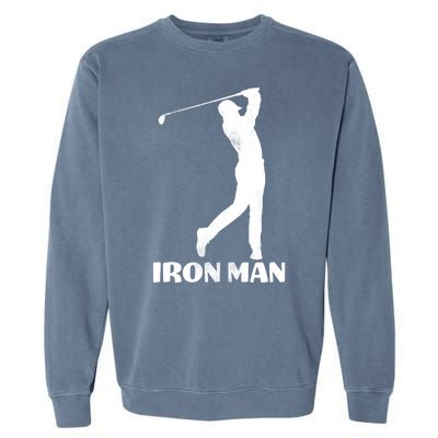 Vintage Iron Man Golf Design Garment-Dyed Sweatshirt