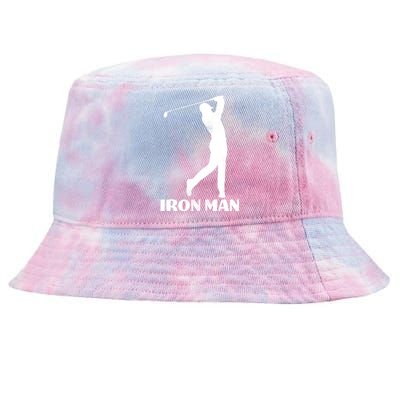 Vintage Iron Man Golf Design Tie-Dyed Bucket Hat