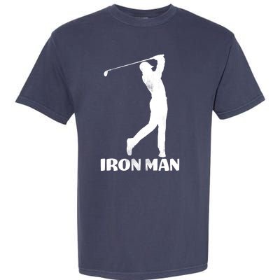 Vintage Iron Man Golf Design Garment-Dyed Heavyweight T-Shirt