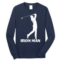 Vintage Iron Man Golf Design Long Sleeve Shirt