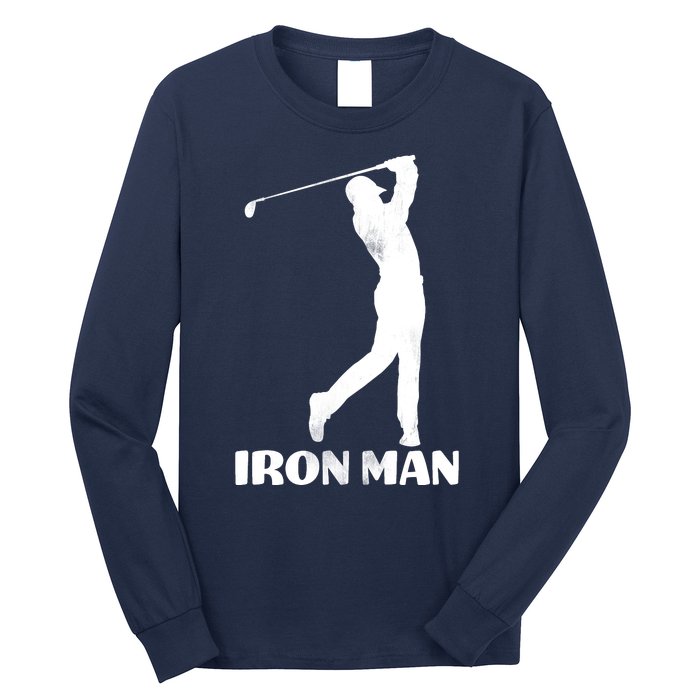 Vintage Iron Man Golf Design Long Sleeve Shirt