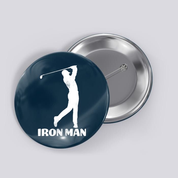 Vintage Iron Man Golf Design Button