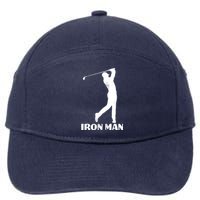 Vintage Iron Man Golf Design 7-Panel Snapback Hat