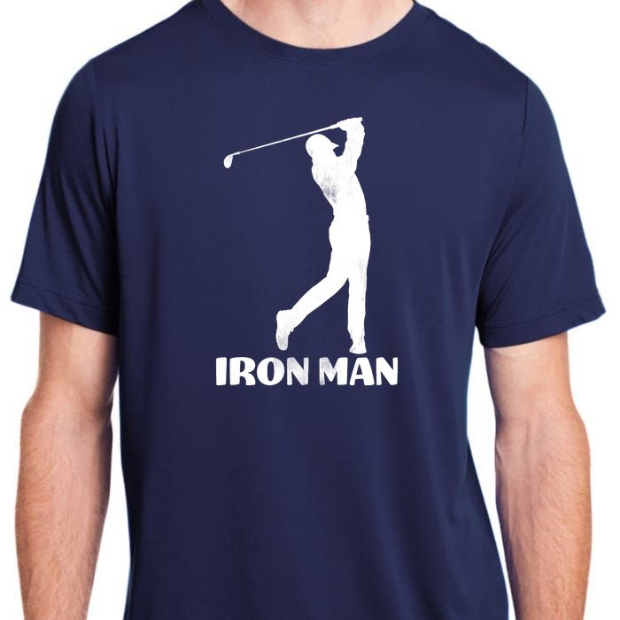 Vintage Iron Man Golf Design Adult ChromaSoft Performance T-Shirt