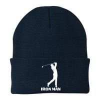 Vintage Iron Man Golf Design Knit Cap Winter Beanie