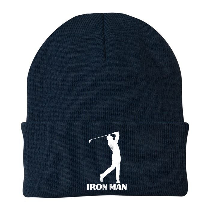 Vintage Iron Man Golf Design Knit Cap Winter Beanie