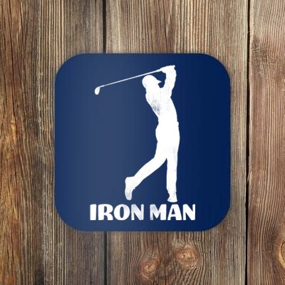 Vintage Iron Man Golf Design Coaster