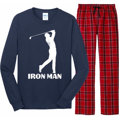 Vintage Iron Man Golf Design Long Sleeve Pajama Set