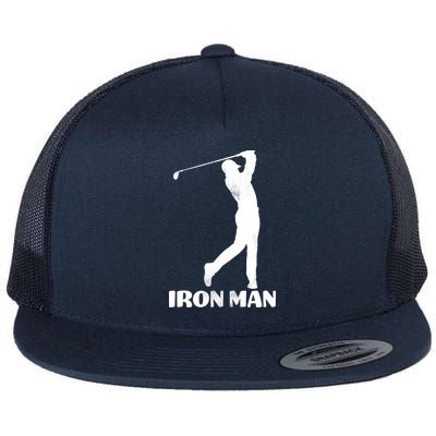Vintage Iron Man Golf Design Flatbill Hat
