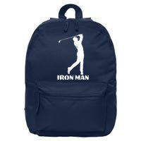 Vintage Iron Man Golf Design 16 in Basic Backpack