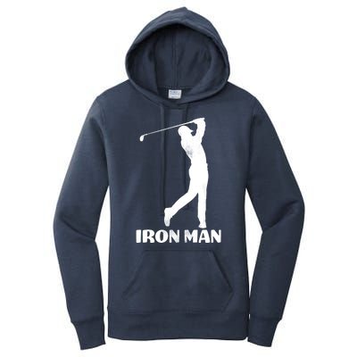 Vintage Iron Man Golf Design Women's Pullover Hoodie