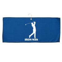 Vintage Iron Man Golf Design Large Microfiber Waffle Golf Towel