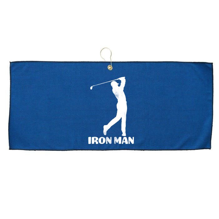 Vintage Iron Man Golf Design Large Microfiber Waffle Golf Towel