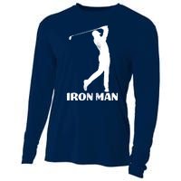 Vintage Iron Man Golf Design Cooling Performance Long Sleeve Crew