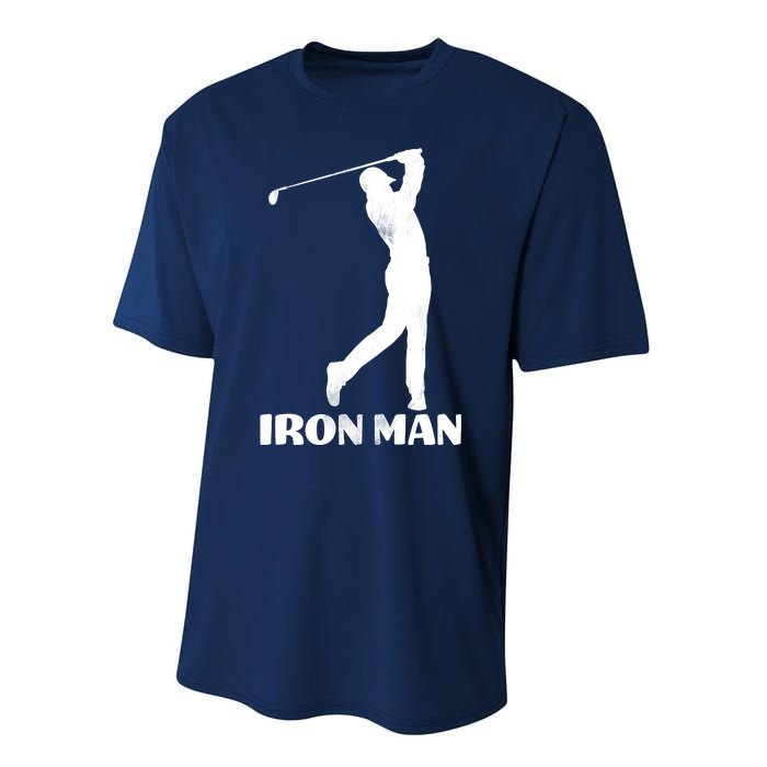 Vintage Iron Man Golf Design Performance Sprint T-Shirt