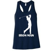 Vintage Iron Man Golf Design Women's Racerback Tank