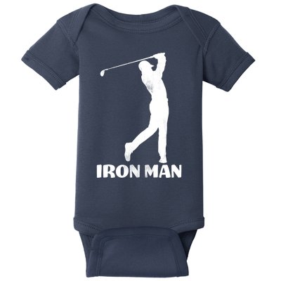 Vintage Iron Man Golf Design Baby Bodysuit