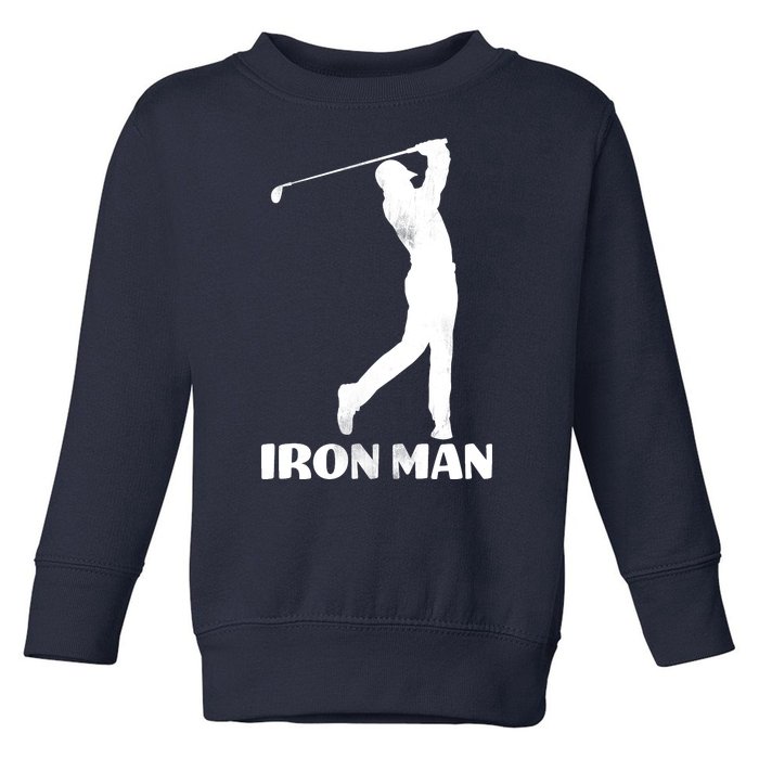 Vintage Iron Man Golf Design Toddler Sweatshirt