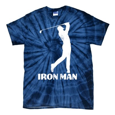 Vintage Iron Man Golf Design Tie-Dye T-Shirt