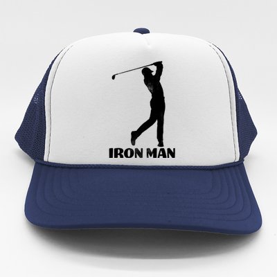 Vintage Iron Man Golf Design Trucker Hat