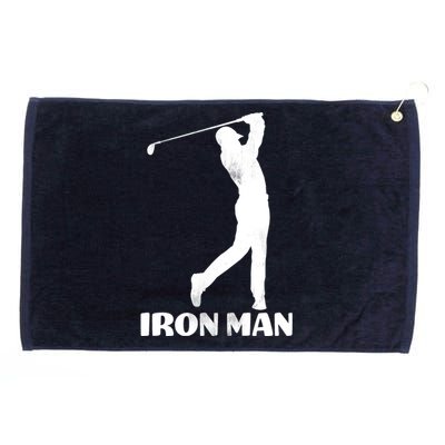 Vintage Iron Man Golf Design Grommeted Golf Towel