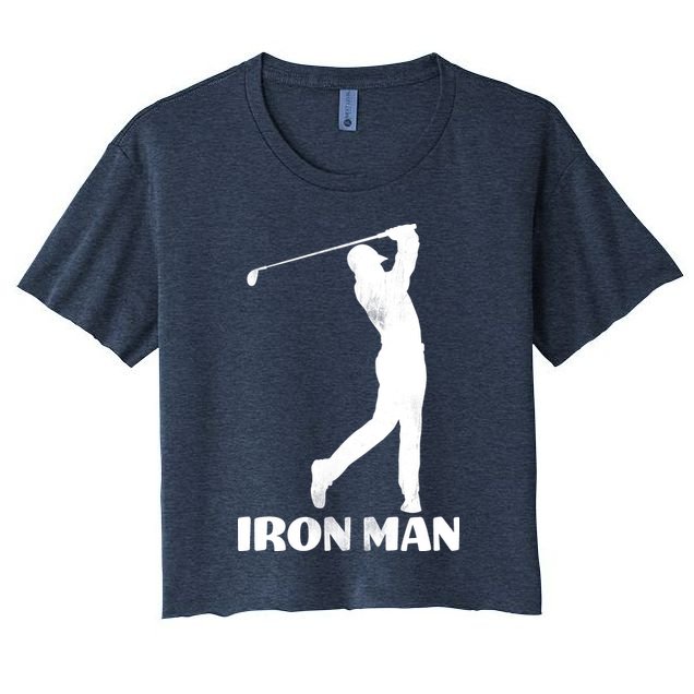 Vintage Iron Man Golf Design Crop Top