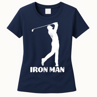 Vintage Iron Man Golf Design Womens T-Shirt