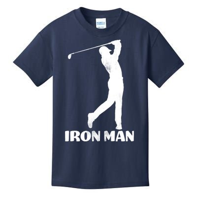 Vintage Iron Man Golf Design Kids T-Shirt