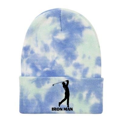 Vintage Iron Man Golf Design Tie Dye 12in Knit Beanie