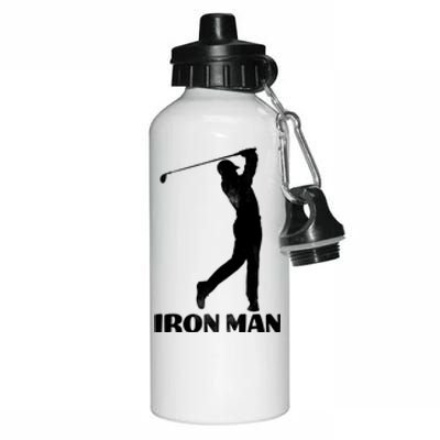 Vintage Iron Man Golf Design Aluminum Water Bottle