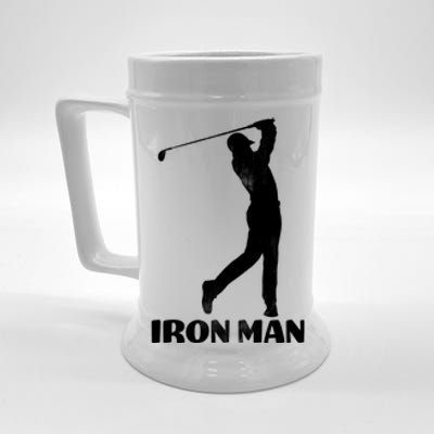 Vintage Iron Man Golf Design Beer Stein