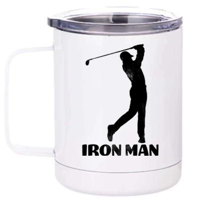 Vintage Iron Man Golf Design 12 oz Stainless Steel Tumbler Cup