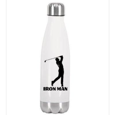 Vintage Iron Man Golf Design Stainless Steel Insulated Water Bottle