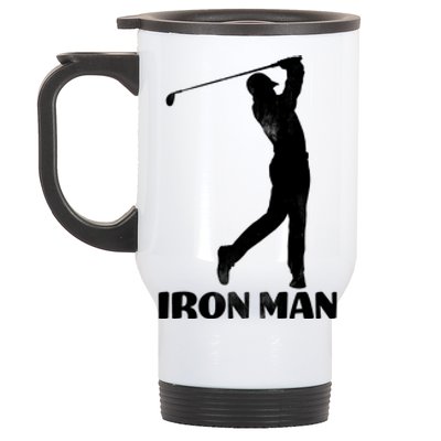 Vintage Iron Man Golf Design Stainless Steel Travel Mug